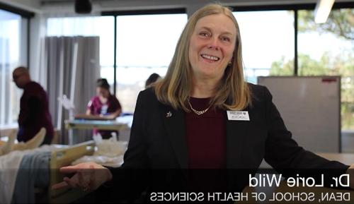 Screenshot of Dr. Lori Wild from the tour of the new SHS building video