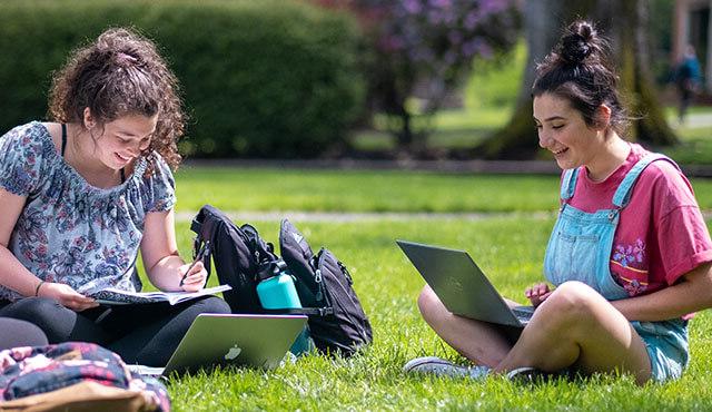 SPU students studying on campus | photo by Chris Yang
