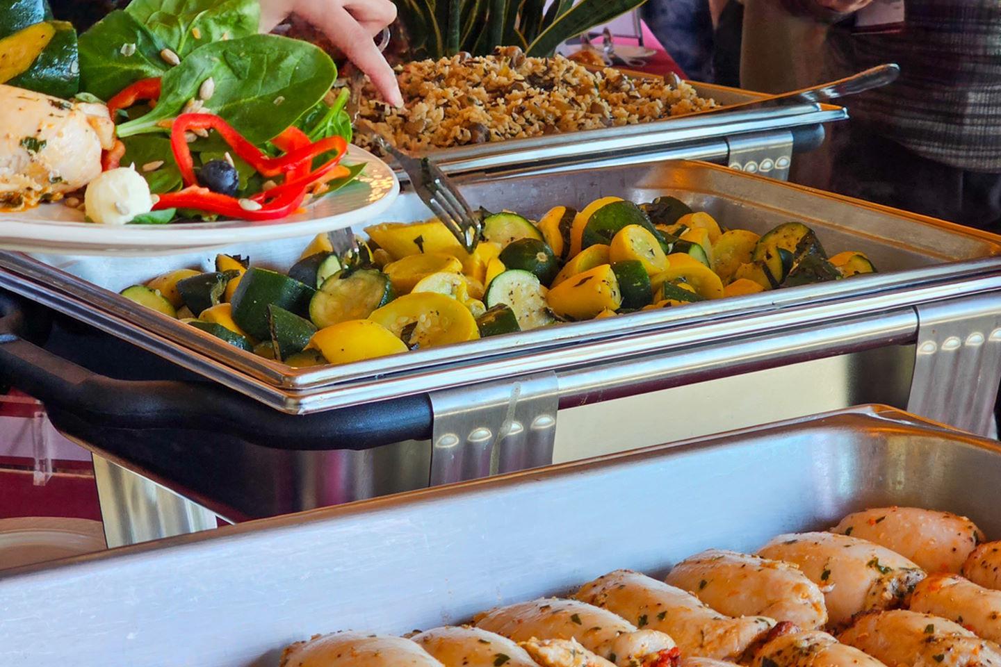 A catering buffet